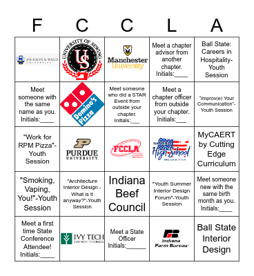 FCCLA Bingo Card