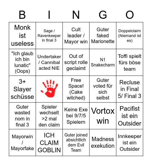 Clockbingo 2.0 Bingo Card