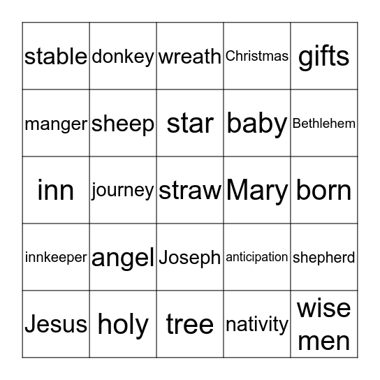 Christmas Bingo Card