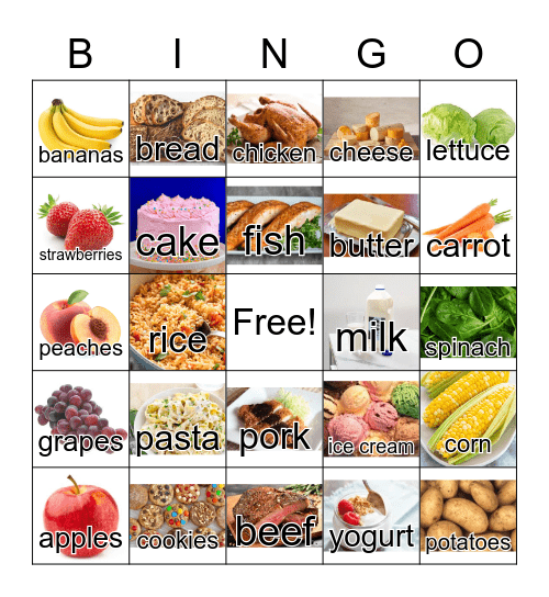 Food Bingo Card