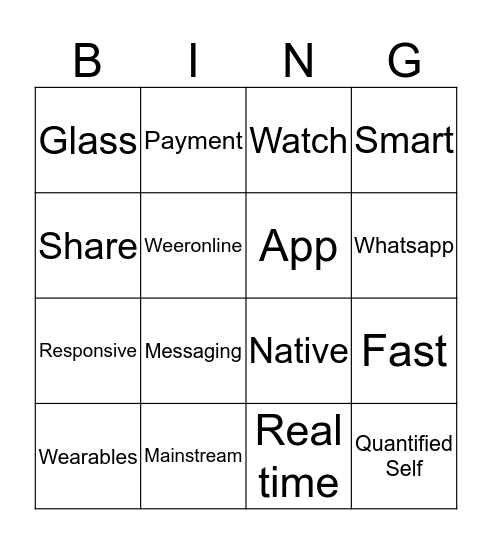 Mobile Trends Bingo Card