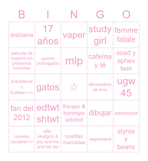 nana's bingo!! Bingo Card