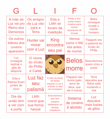 The Owl House Bingo Card