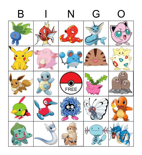 POKEMON BINGO Card