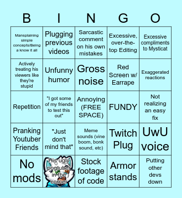 Mysticat Bingo Card