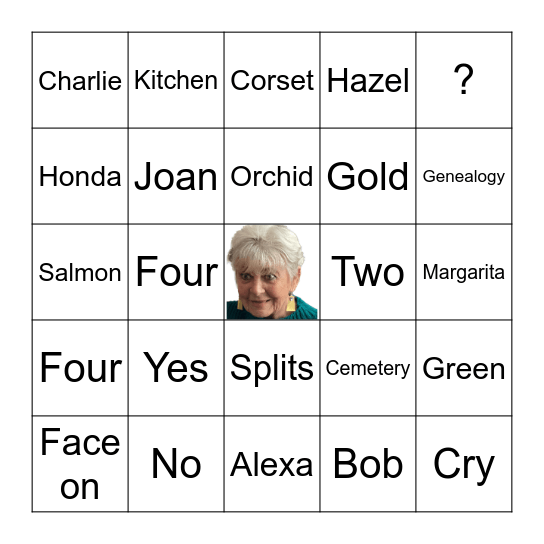 Gigi's 90th Birthday Bingo Card