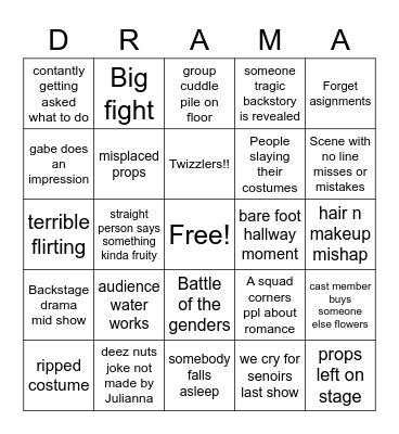 Tech week Bingo Card