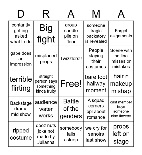 Tech week Bingo Card