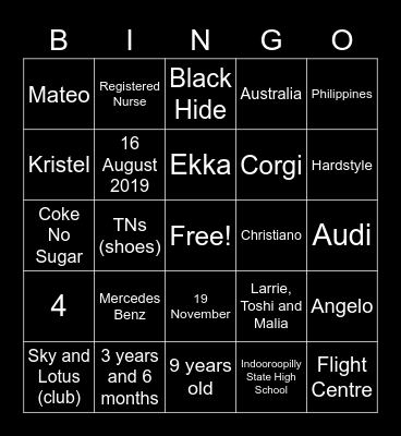 Future Mr & Mrs Nolasco Bingo Card