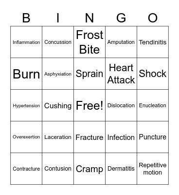 Safety Bingo Card