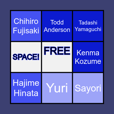 Kinnie Bingo Card
