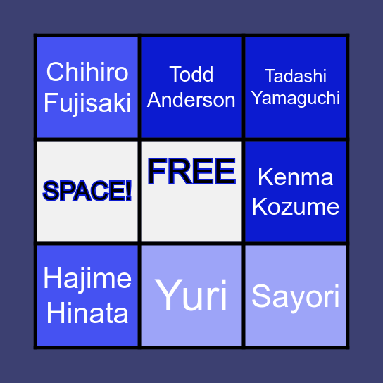 Kinnie Bingo Card