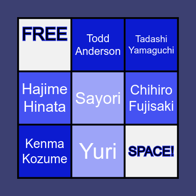 Kinnie Bingo Card