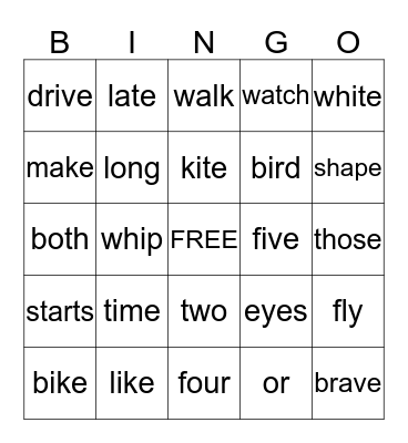 Animal Groups Bingo Card