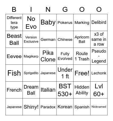 Surprise Trade Bingo! Bingo Card