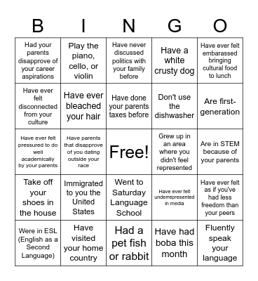 If you... Bingo Card