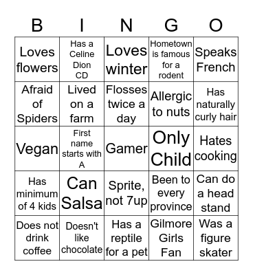 Ice breaker Bingo 2 Bingo Card