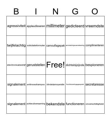 Kerst bingo 4UV Bingo Card