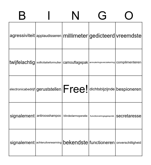Kerst bingo 4UV Bingo Card