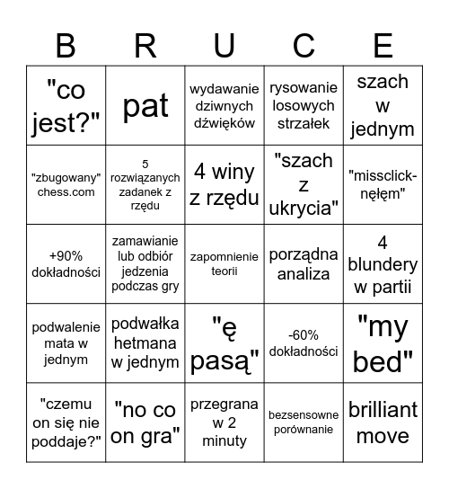 randommoves Bingo Card