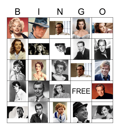 CELEBRITY Bingo Card