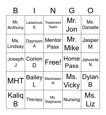 McDowell Center for Children Bingo Card