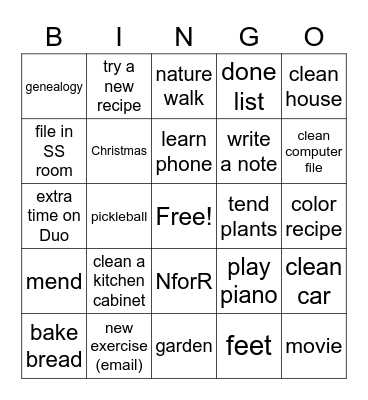 March Bingo Card