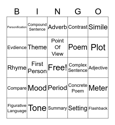 Unit 2 and Unit 3 Bingo Card