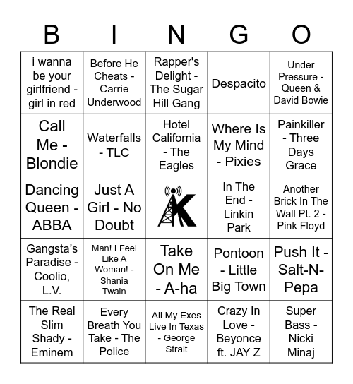 KTRM Bingo Card