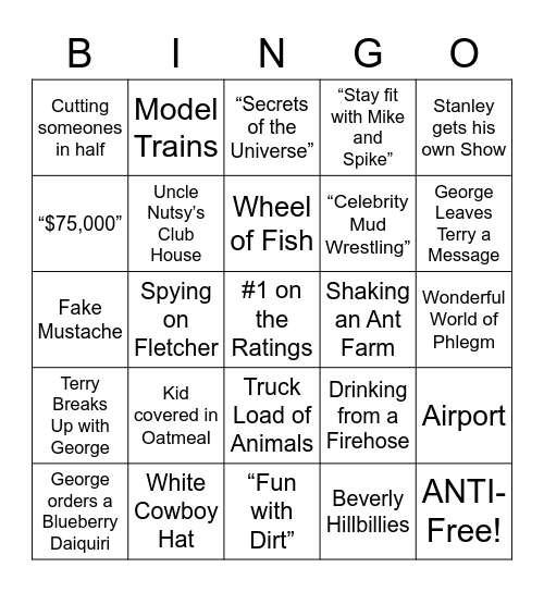 UHF - Round 2 Bingo Card