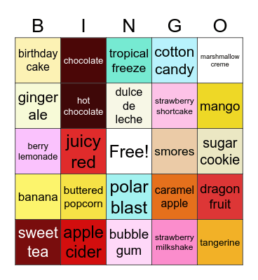 Obscure Dum Dum Flavors Bingo Card