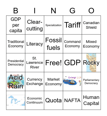 CANADA Bingo Card