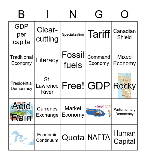 CANADA Bingo Card