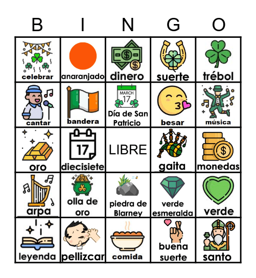 Bingo San Patricio Bingo Card