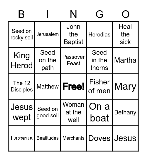 B I N G O Bingo Card