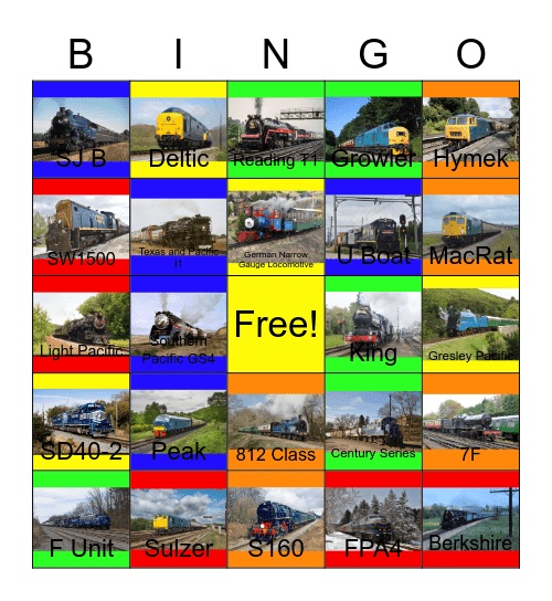 Blue Locomotives Bingo Card