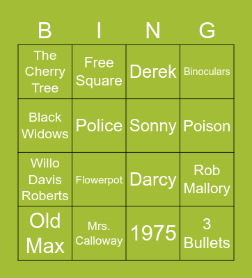 The View from the Cherry Tree Bingo Card