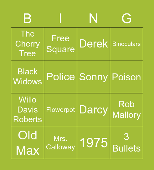 The View from the Cherry Tree Bingo Card