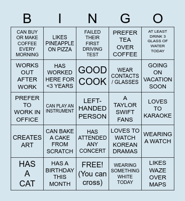 Ice Breaker Bingo! Bingo Card