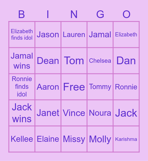 survivor s39 Bingo Card