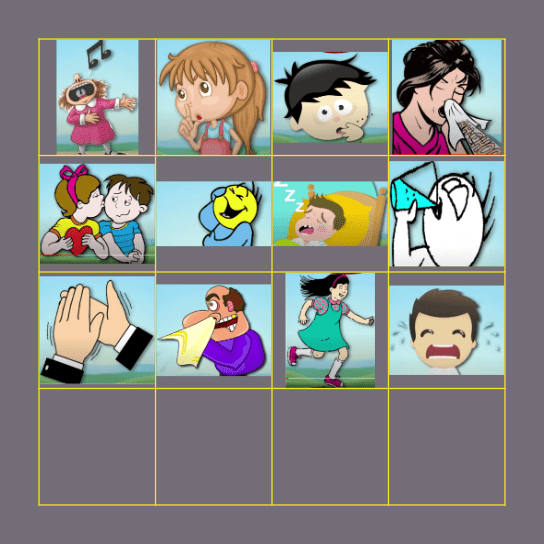 Sound and Color Bingo Card