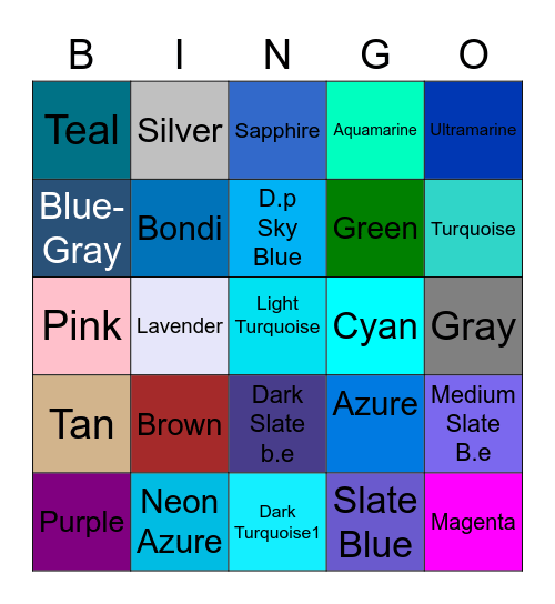 Color Bingo I Bingo Card