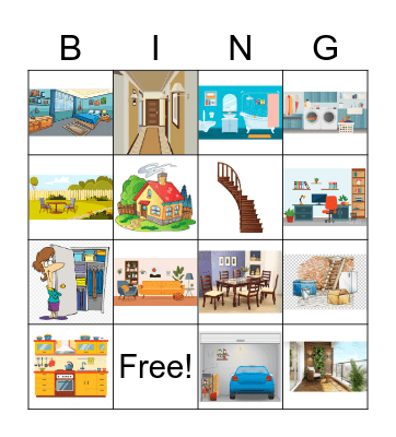Places in the house Bingo Card