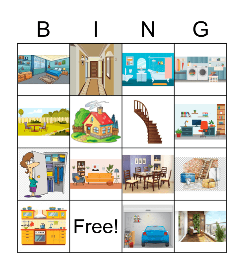 Places in the house Bingo Card