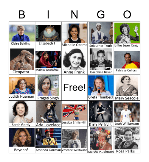 International Women's Day Bingo Card