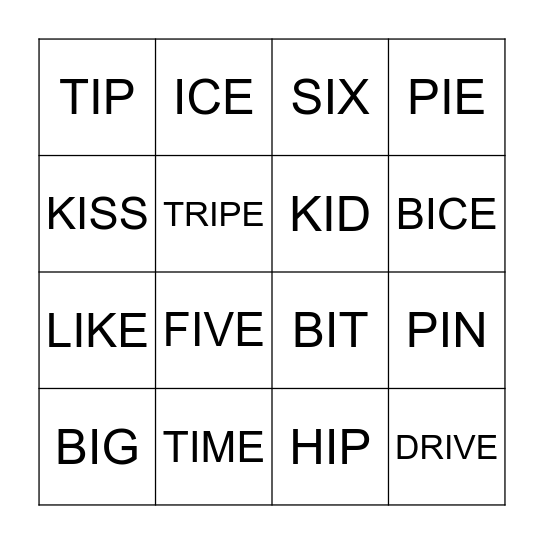 Ii Bingo Card