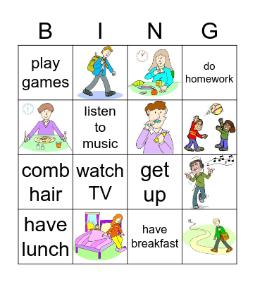 DAILY ROUTINE Bingo Card