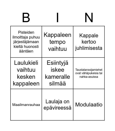 VIISUBINGO Card