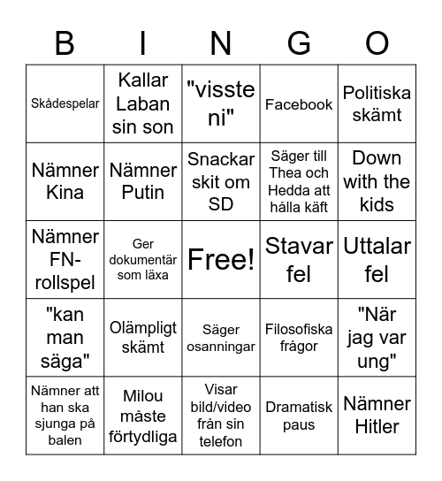 Lars-Bingo Card