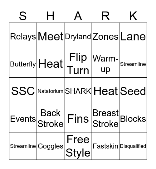 SHARK BINGO  Bingo Card